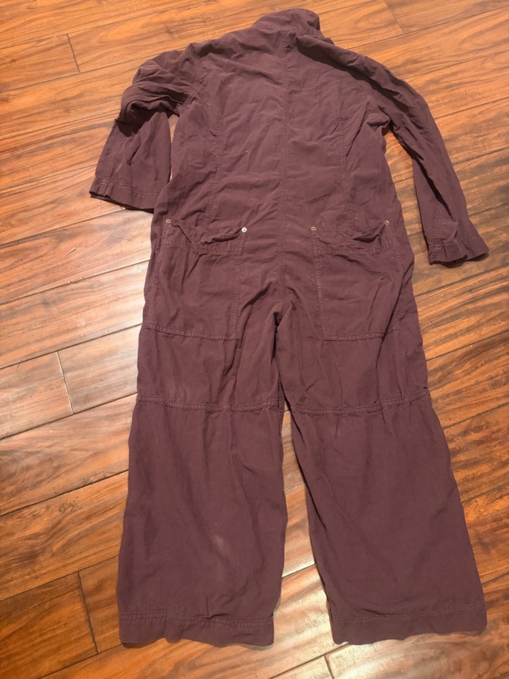 We The Free oversised Deep Plum Button-Front Utility Jumpsuit - Picture 9 of 13